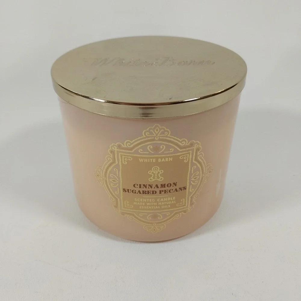 Bath & Body Works, White Barn, 3-Wick, 14.5 oz Candle ~Cinnamon Sugared Pecans